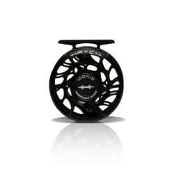 Hatch Iconic Fly Reel // 3 Plus -Perfect Fishing Shop Iconic3PlusReel BlackSilver LargeArbor Front