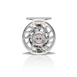 Hatch Iconic Fly Reel // 3 Plus -Perfect Fishing Shop Iconic3PlusReel ClearRed LargeArbor Front