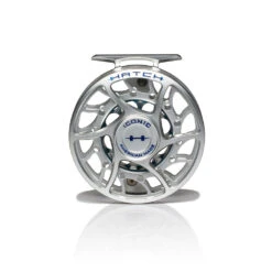 Hatch Iconic Fly Reel // 5 Plus -Perfect Fishing Shop Iconic5PlusReel ClearBlue MidArbor Front