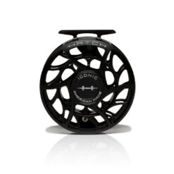 Hatch Iconic Fly Reel // 7 Plus -Perfect Fishing Shop Iconic7PlusReel BlackSilver LargeArbor Front