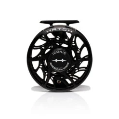 Hatch Iconic Fly Reel // 7 Plus -Perfect Fishing Shop Iconic7PlusReel BlackSilver MidArbor Front