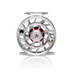 Hatch Iconic Fly Reel // 7 Plus -Perfect Fishing Shop Iconic7PlusReel ClearRed LargeArbor Back