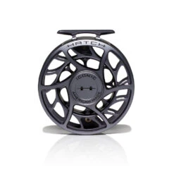 Hatch Iconic Fly Reel // 7 Plus -Perfect Fishing Shop Iconic7PlusReel GreyBlack LargeArbor Front