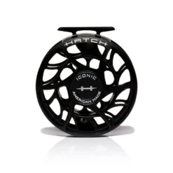 Hatch Iconic Fly Reel // 9 Plus -Perfect Fishing Shop Iconic9PlusReel BlackSilver LargeArbor Front