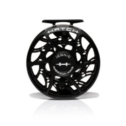 Hatch Iconic Fly Reel // 9 Plus -Perfect Fishing Shop Iconic9PlusReel BlackSilver MidArbor Front