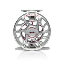 Hatch Iconic Fly Reel // 9 Plus -Perfect Fishing Shop Iconic9PlusReel Clearred LargeArbor Front