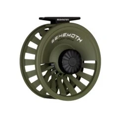 Redington BEHEMOTH Series Fly Reels -Perfect Fishing Shop Redington Reel BEHEMOTH OD Green Back Angle 7 8