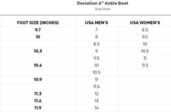 Grundens Deviation 6 Inch Ankle Boot -Perfect Fishing Shop deviationanklebootsizechart
